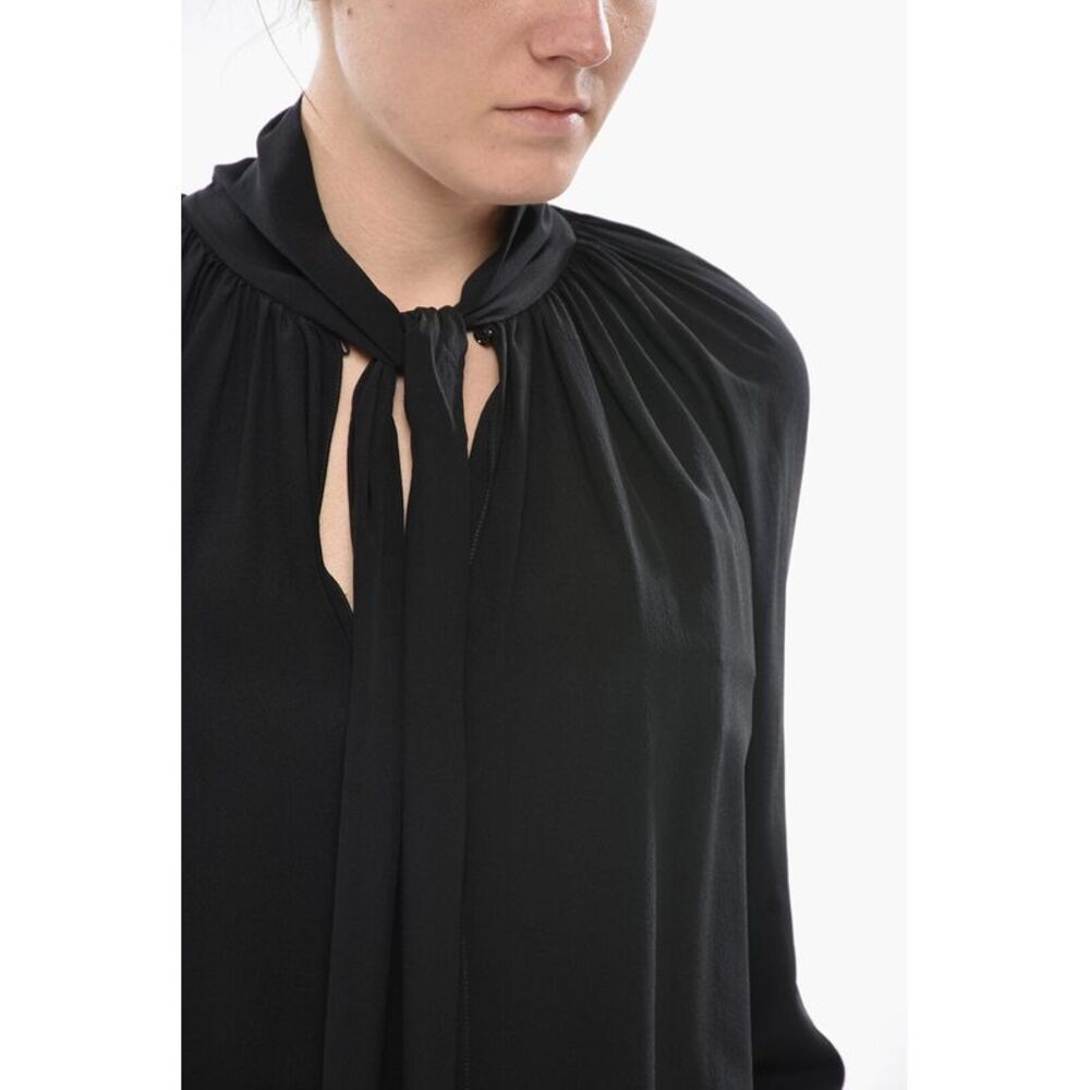 Silk Tie-Neck Blouse - Picture 4 of 5